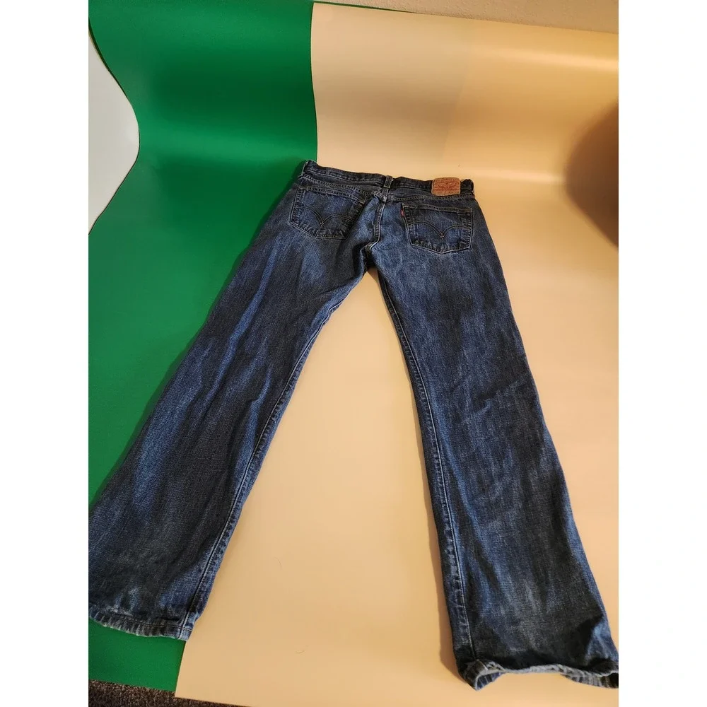Levi's 501 Original Fit Jeans Mens 36x34 Dark Wash Blue Straight Leg Button Fly